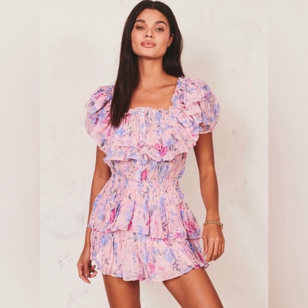 NWT- LoveShackFancy Fatima Mini Dress in Whispering Lilac ❤️ 👗